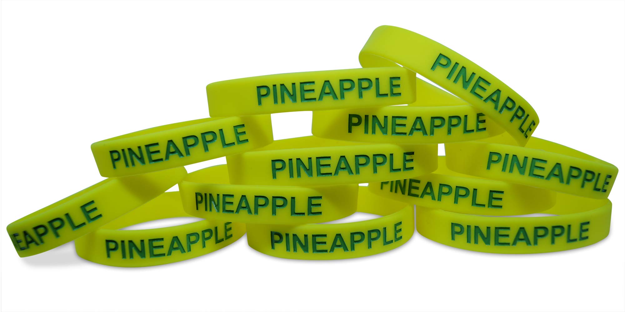 Novel Merk Pineapple Yellow Fruit 12-Piece Party Favor & Carnival Prize Rubber Band Wristband Bracelet Accessory