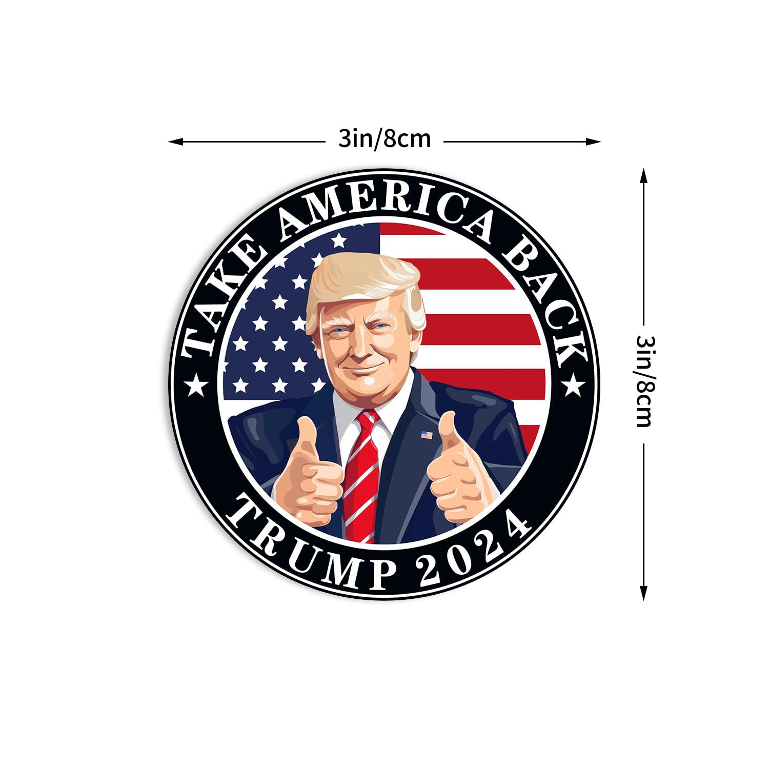 Set Di 10 Adesivi Sigillo "Donald Trump 2024 Presidente" - Sticker Campagna MAGA, Slogan "Let's Make America Great Again - Foto 2