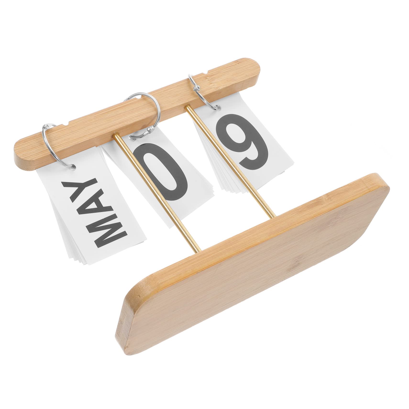 TEHAUX 2pezzi Calendario Da Tavolo Legno Calendario Rustico Per Scrivania Accessorio Decorativo Per Ufficio e Casa Facile Da Cambiare Data e Mese Design Compatto e Resistente