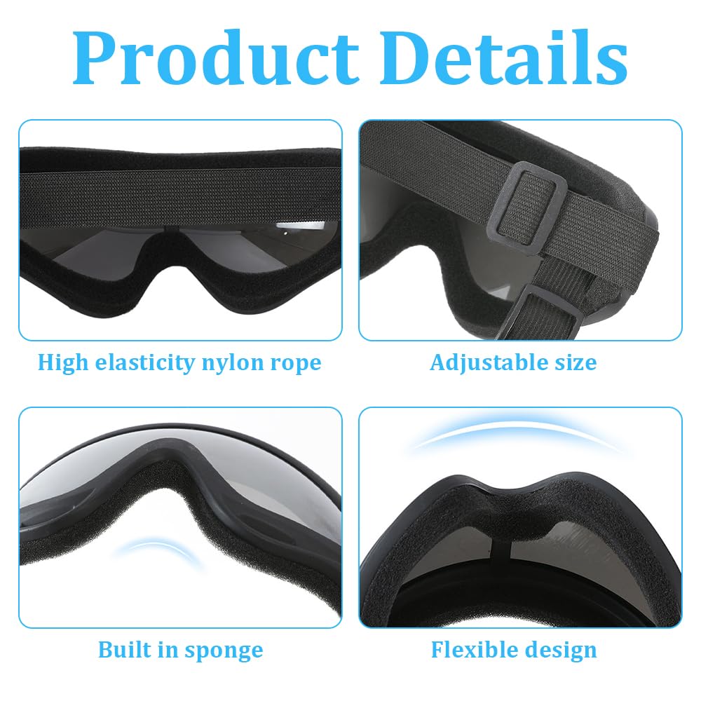 JOAASU 3 Pieces Dog Goggles, Dog Sunglasses with Elastic Strap, Pet Goggles, Waterproof & UV Protection Sunglasses - Image 3