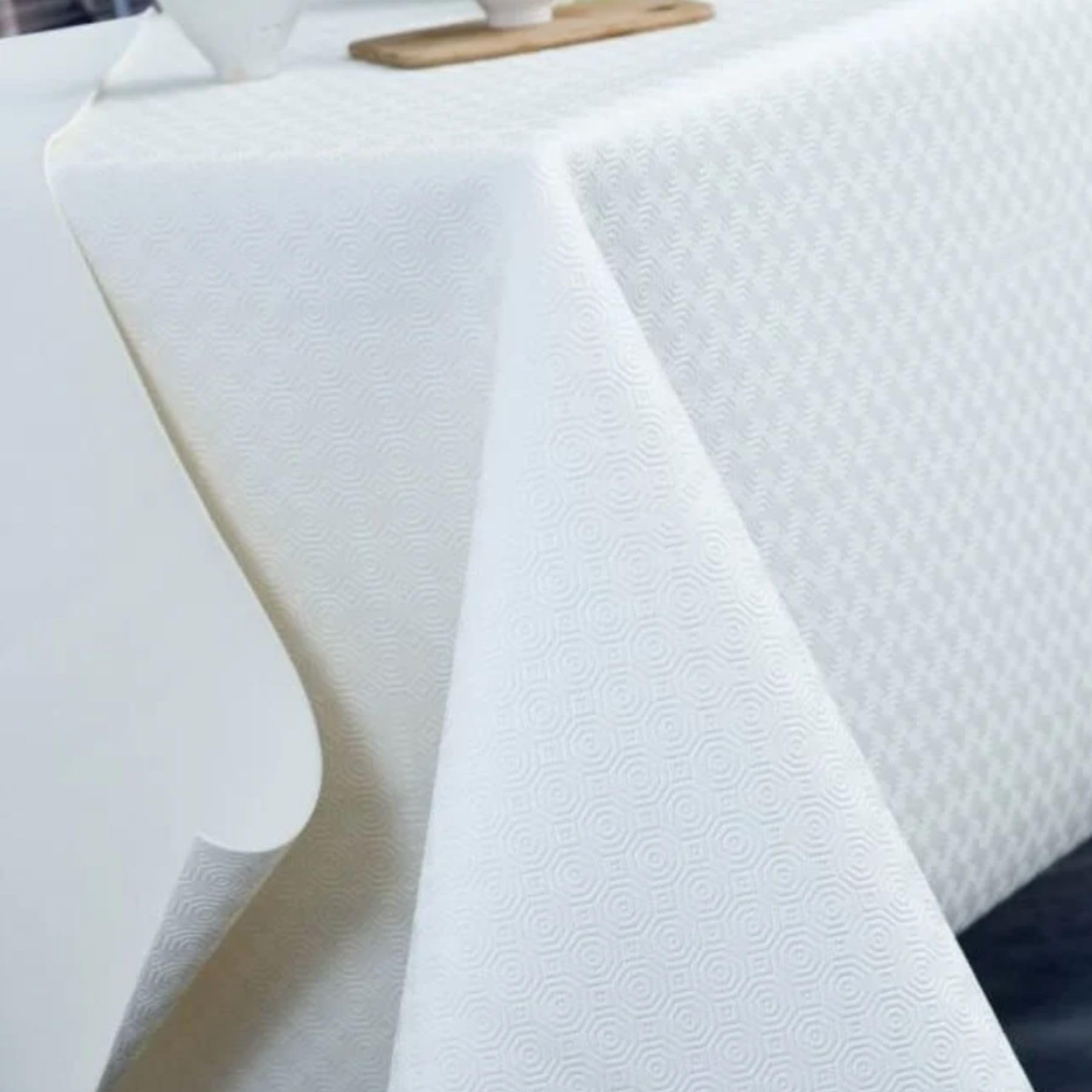 Tissus et Nappes Westeel - Nappe Protège Table Bulgomme Blanc 5 Dimensions Disponibles - 3,2mm épaisseur - pour protéger Vos Tables - Nappe antidérapante (0vale 220x135cm)