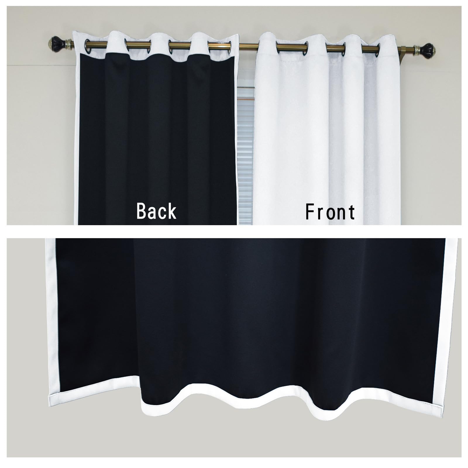 Cortinas opacas térmicas para dormitorio y sala de estar, diseño grueso con ojales, 259 cm de ancho x 213 cm de caída, panel blanco, ideal para privacidad y aislamiento