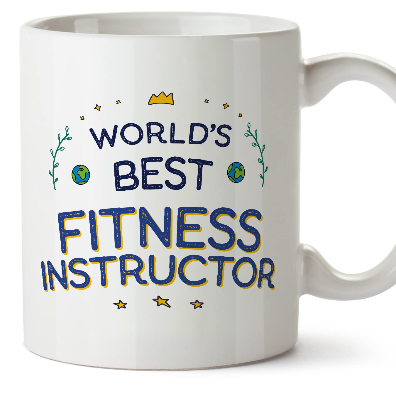 MUGFFINS Fitness Instructor Mug - in English - World's Best - Funny Gift for Colleagues - Ceramic 11oz Mug — image 1