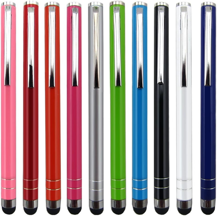 Stylus pens for touch screens iPhone iPad tablet Android smartphones and Capacitive devices, 10 Colors, iBart