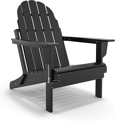 Silla plegable Adirondack  Madera de polietileno de polietileno de alta densidad duradera resistente a todo tipo de clima, plegable de gran tamaño