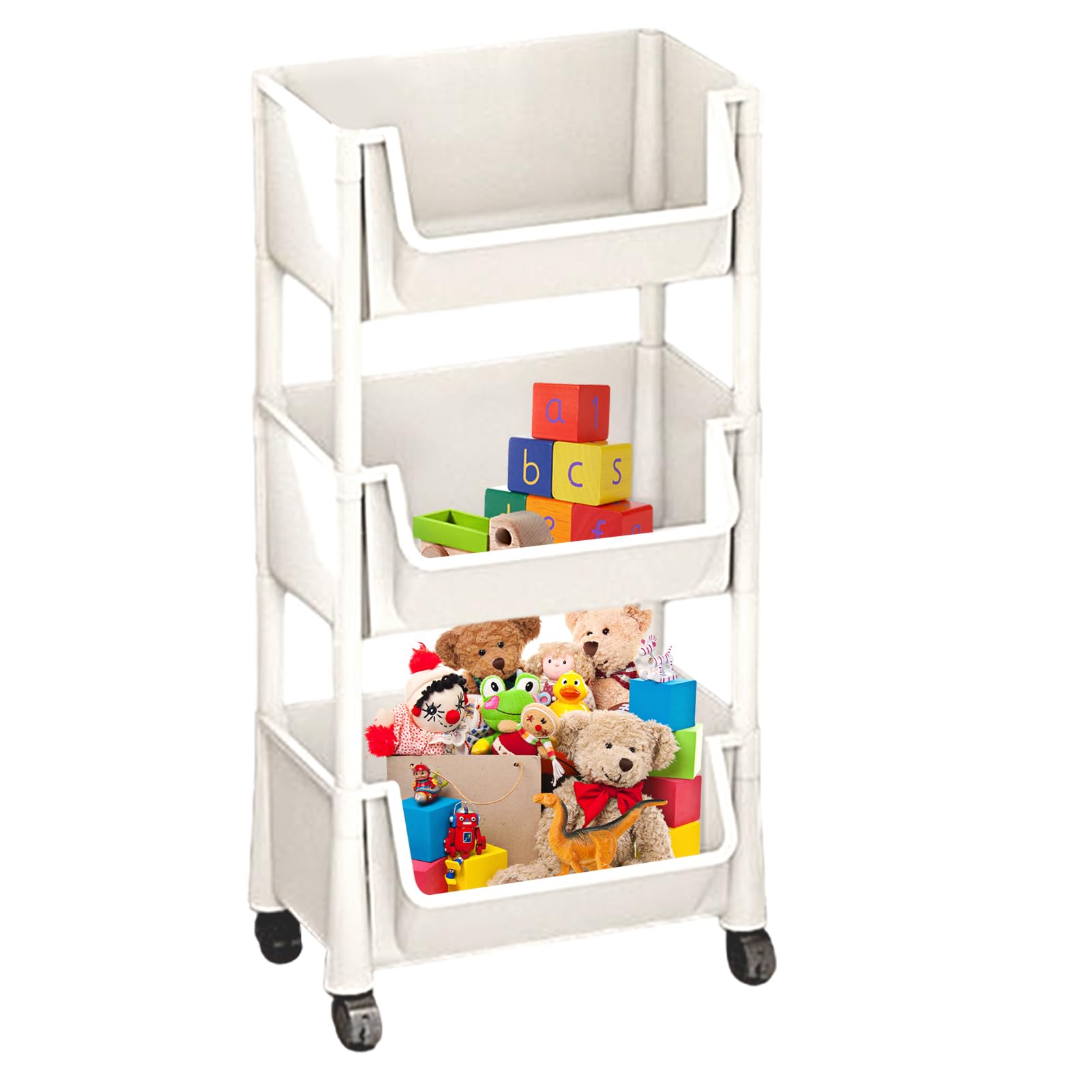 Chariot à livres à roulettes | Chariot de rangement de livres multi-couches | Chariot d'organisation multifonction pour chambre d'enfant, salon, papeterie et jouets