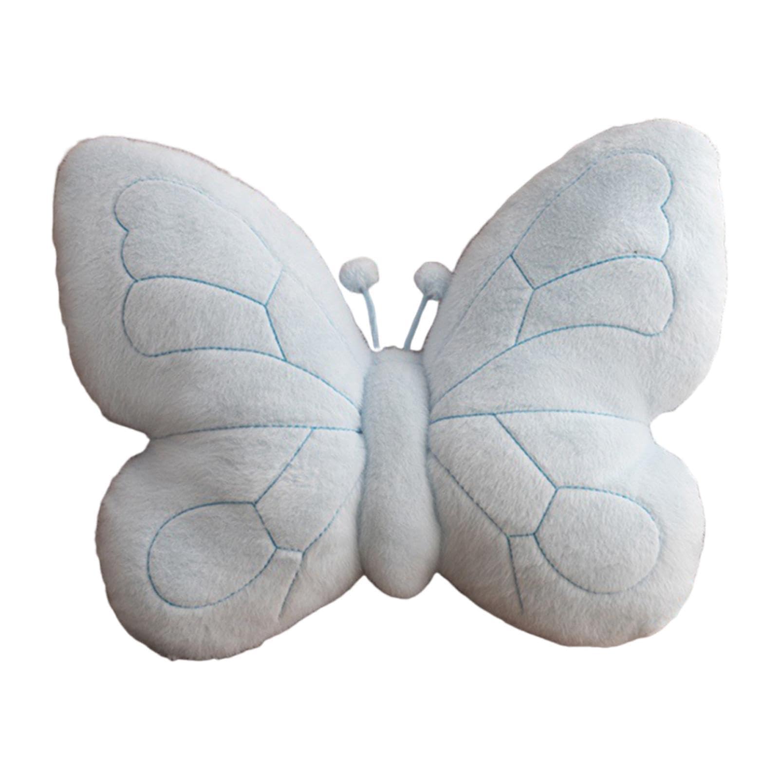 Butterfly-Shaped Throw Pillow Decorative Butterfly Cushion Animal Pillow Funky Cushions Cute for Balcony, Study, Couch Sofa Home Decor, Blue
