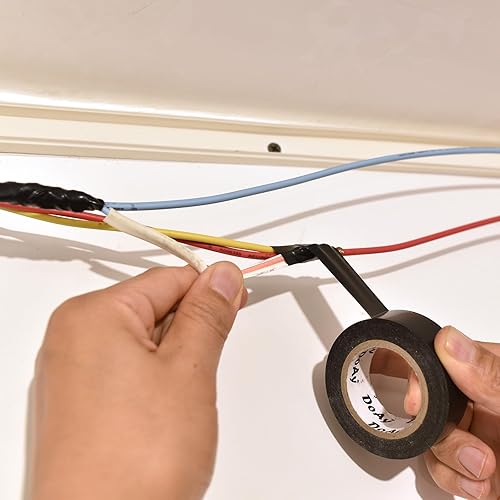 Miniatura 6 de DOAY Paquete de 6 cintas eléctricas negras  Cinta de PVC impermeable de 0.75 pulgadas de ancho  Resistente a la intemperie, fuerte adhesivo,