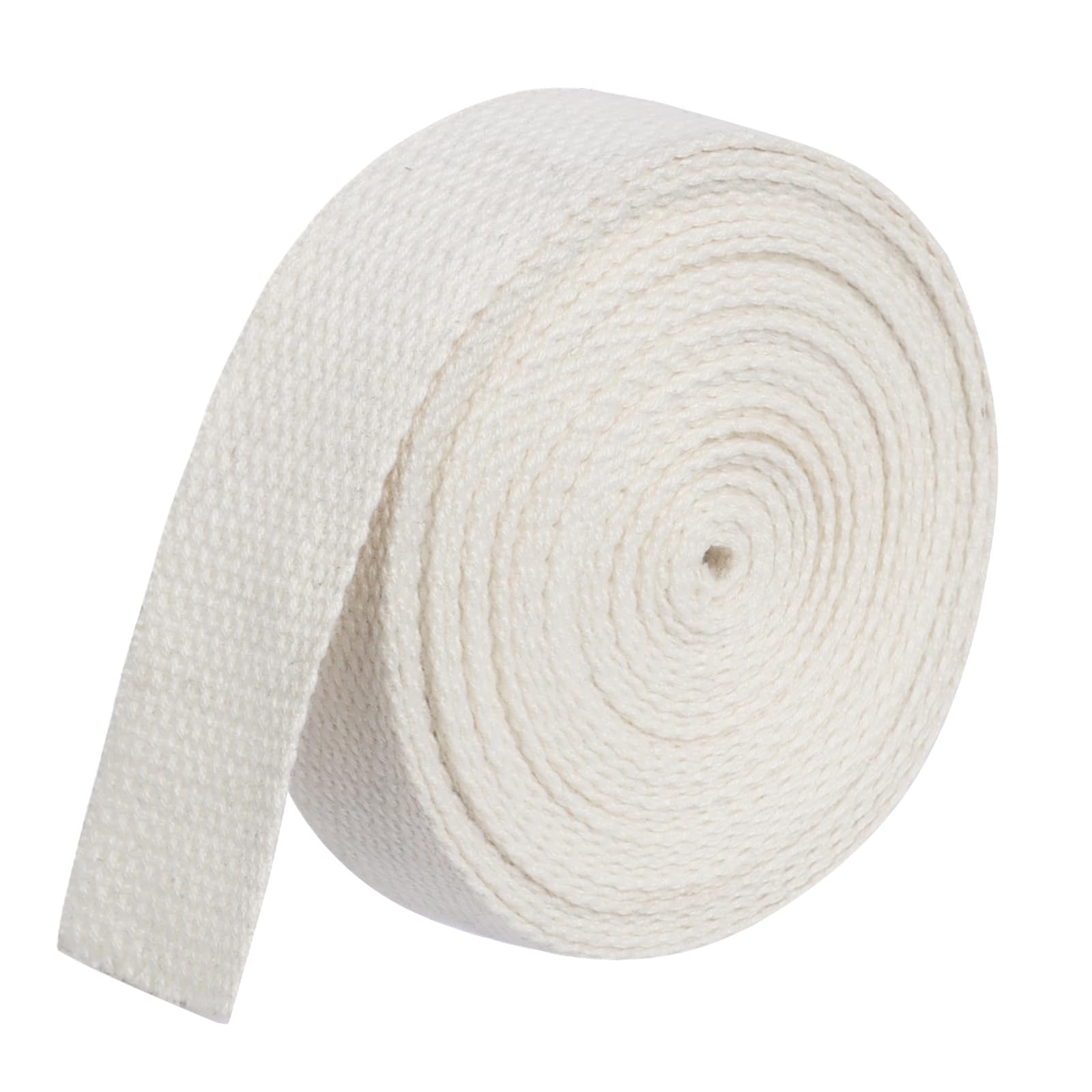 Kaket Polyester Cotton Weave Webbing Strap 5M/5 Yards, 1.5inch (38mm) Wide Heavy Duty Cotton Webbing Straps, Cotton Strap Belt for Backpack Crafts Arts (Beige, 38mm)