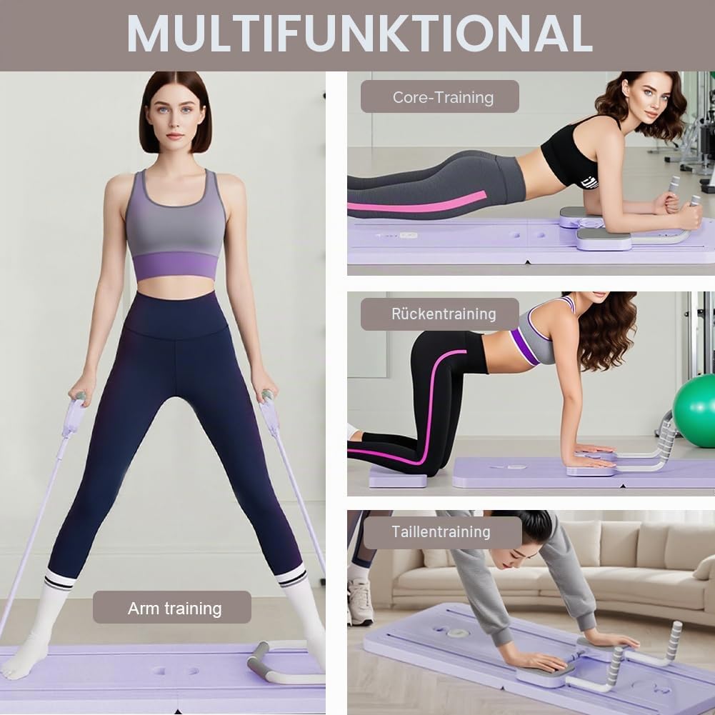 LOMUG Pilates Board, Pilates Reformer Maschine, Bauch Trainingsgerät Multifunktional, ideal für Anfänger und Profis