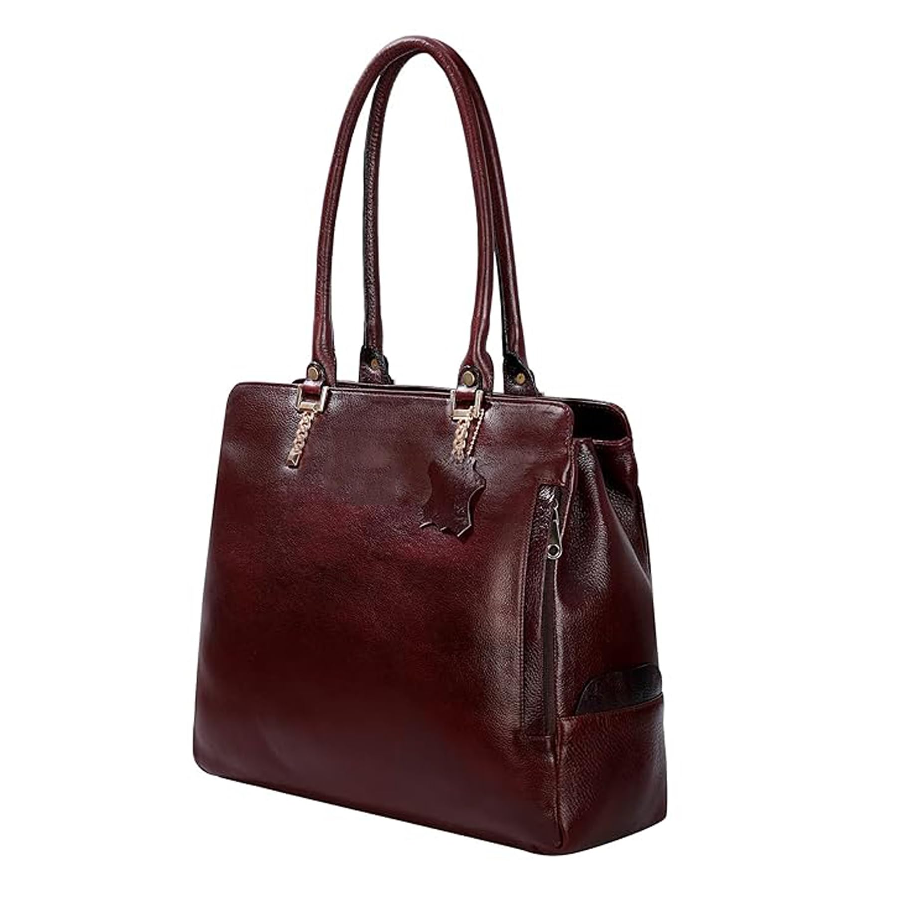 richsign leather accessories Full Grain Natural Leather Top Handle Satchel Tote Handbags & Shoulder Bags For Women Office Branded (Dimension- L-14 X H-12 X W- 5 Inch, Weight- 0.7 KG-picture-20