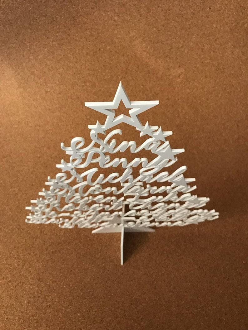 Árbol de Navidad Personalizado con Nombres y Año Cortados con Láser, Acrílico, Madera, Decoración de Navidad del Hogar, Nombres de Familia, Regalo Hecho a Mano para Vacaciones