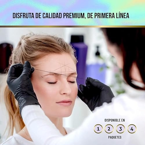 Vista 51 de BRAWNA 2 unidades de cuerda de microblading rosa para medición de cejas - Suministros PMU - Kit de microblading