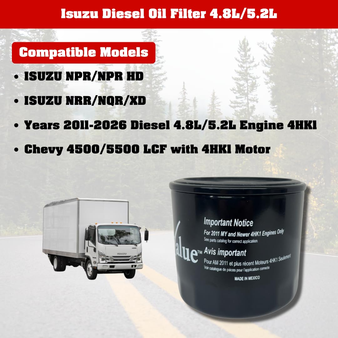 Amazon.com: FleetValue Isuzu Diesel Oil Filter, part# 2-94654-200