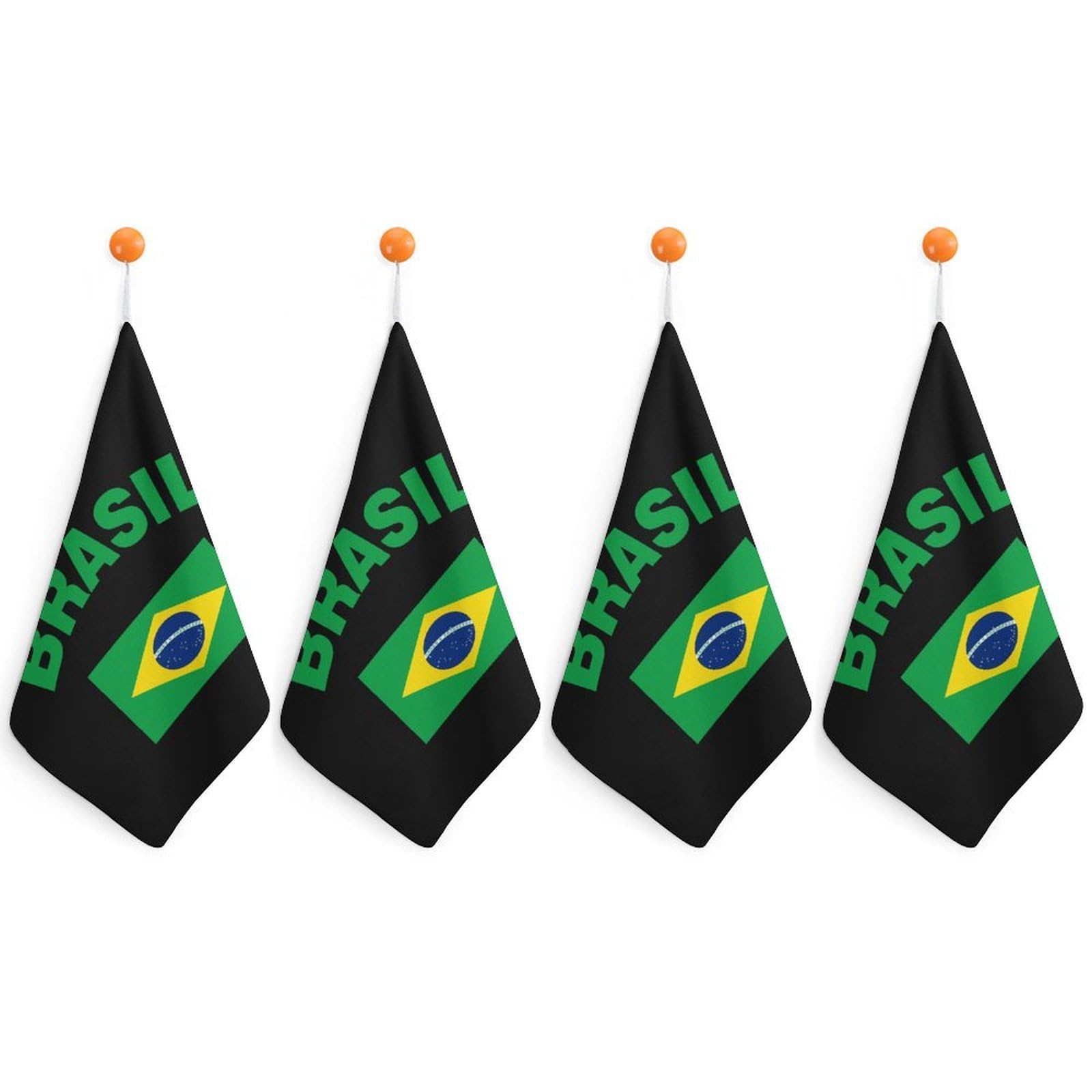 CGSBNGHA Flag of Brazil Hand Towel Hanging Face Towels Cleaning Cloths Handkerchief for Bathroom Kitchen