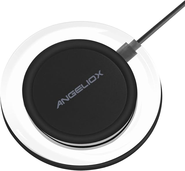 Wireless Charger, 10W Fast Wireless Charging Pad for Samsung Galaxy S9/S9+/Note 8/S8/S8 Plus/S7 Edge/S6 Edge+,5W Qi Charging Base Stand for iPhone X 8 Plus,LG V30/G6 and All QI-Enabled Devices-Black
