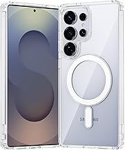 Phone Case for Samsung Galaxy S25 Ultra, Magnetic Wireless Charging for Galaxy S25 Ultra Phone Cover，Compatible with Magsafe Slim Rugged Durable Shockproof Protective Phonecase, Clear Anti-Yellowing