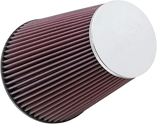 K&N Universal Clamp-On Air Intake Filter: High Performance, Premium, Washable, Replacement Filter: Flange Diameter: 6 In, Filter Height: 9 In, Flange Length: 0.625 In, Shape: Round Tapered, RC-5046