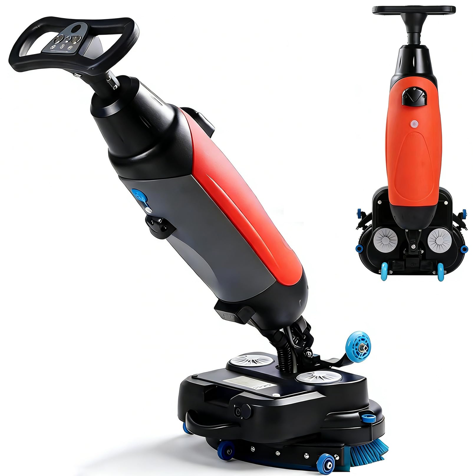Commercial Floor Scrubber Machine, Heavy Duty Floor Cleaner Polisher with 2 Brushes & Tanks, Professional Floor Cleaning Machine, 350 RPM, 90-120 Min Battery, Coverage Area 1000 m²/h