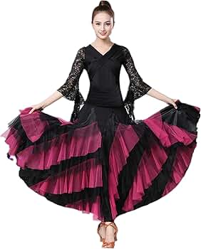 Amazon.co.jp: [満天屋] 社交ダンス衣装 レディース 上下セット