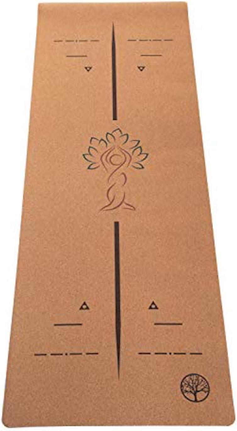 Virgin Pulp Best Cork Yoga Mat|Longer, Thicker, Wider|Natural Eco Rubber Non Toxic|Quality Yogamats for Men, Women Exercise| Non-Slip, Cushioned|76 x 26in x 5mm|Free Carrier Strap|Alignment Lines