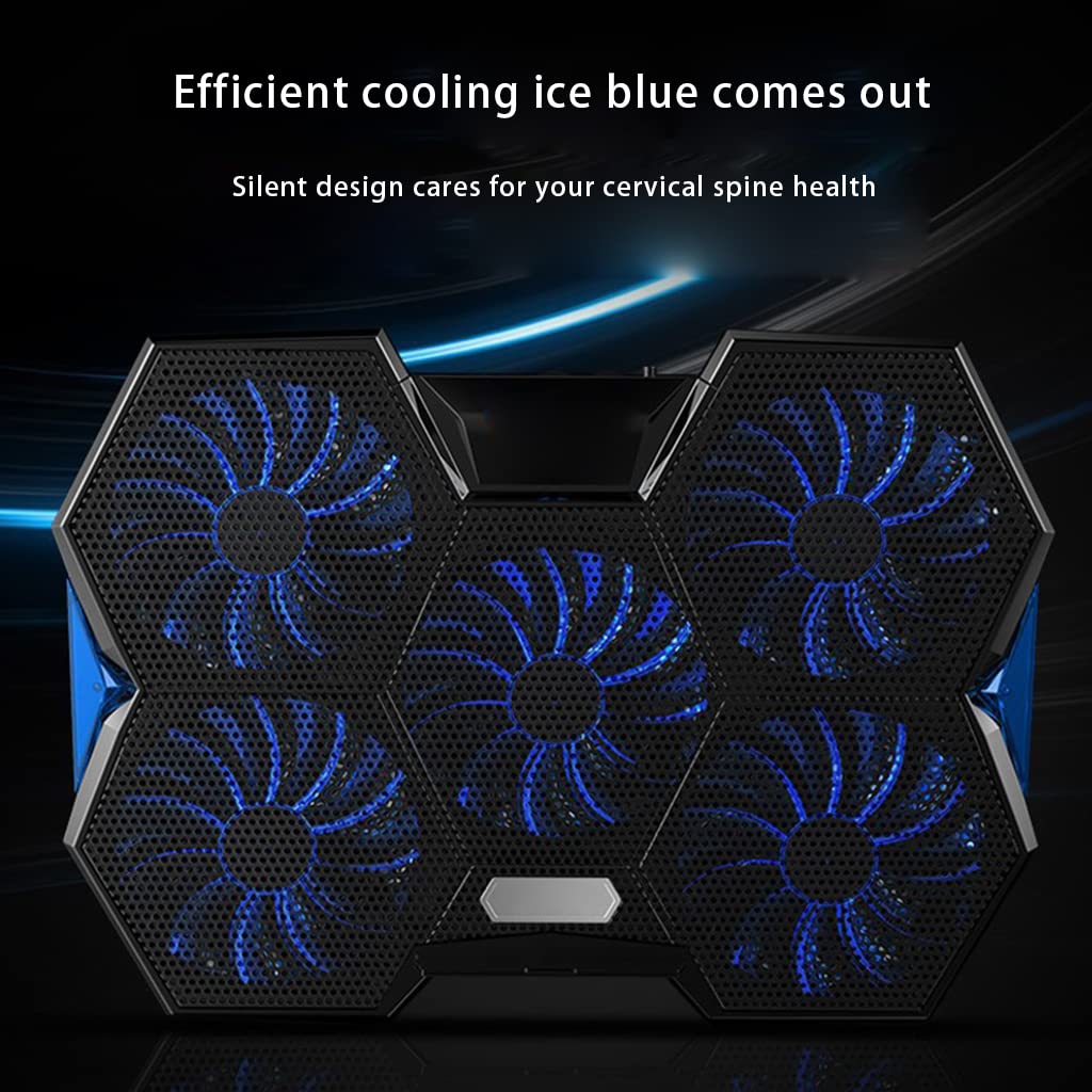 Coolcold - Radiador para ordenador portátil, placa base de regulación de velocidad, ventilador de refrigeración LED para juegos, portátil, soporte de refrigeración para tabletas de 12 a 17