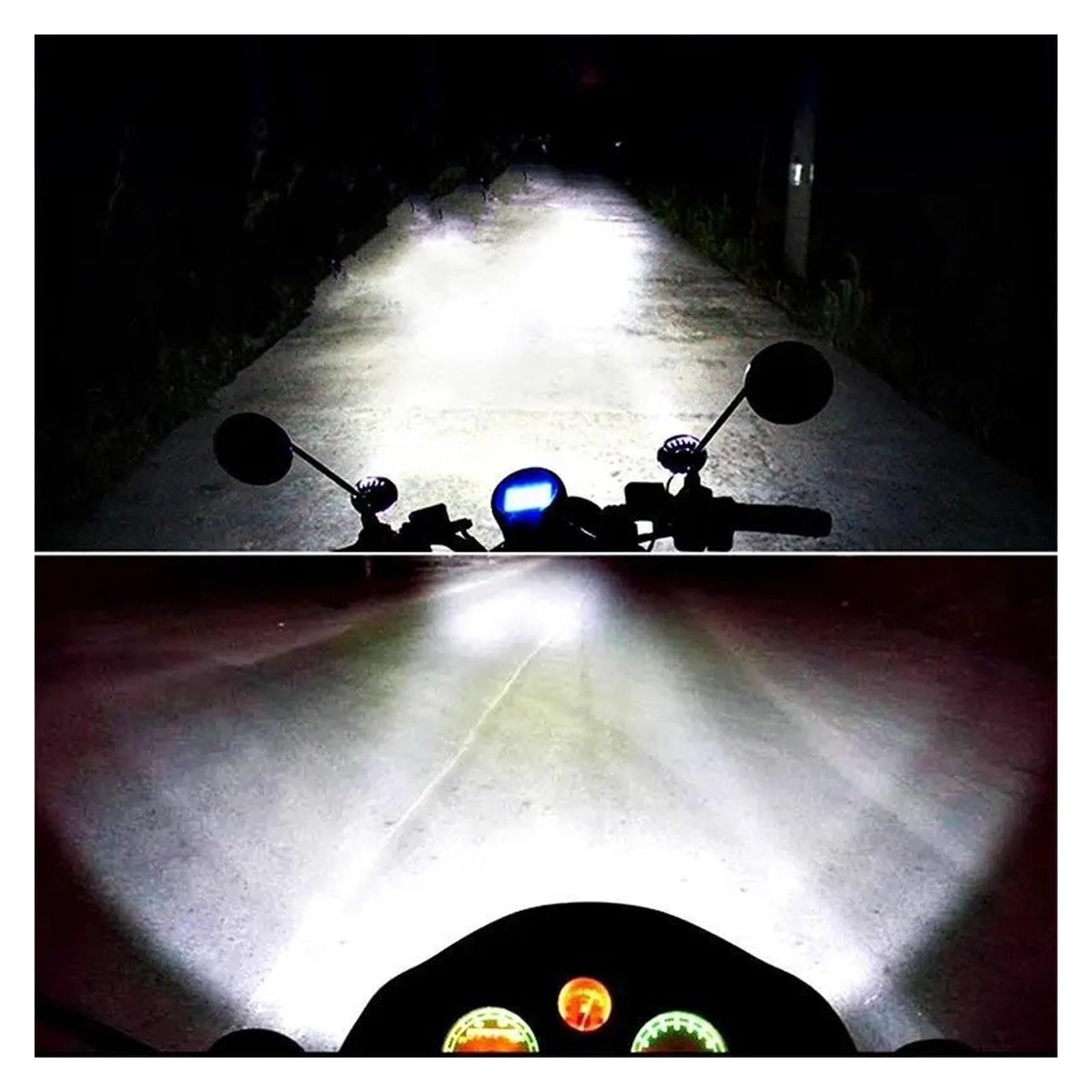 Ensemble 2 Phares Antibrouillard Pour Moto Scooter Phare Avant À 6 Led Pour Explorers 12v-85v Blanc Super Lumineux Phare De Moto