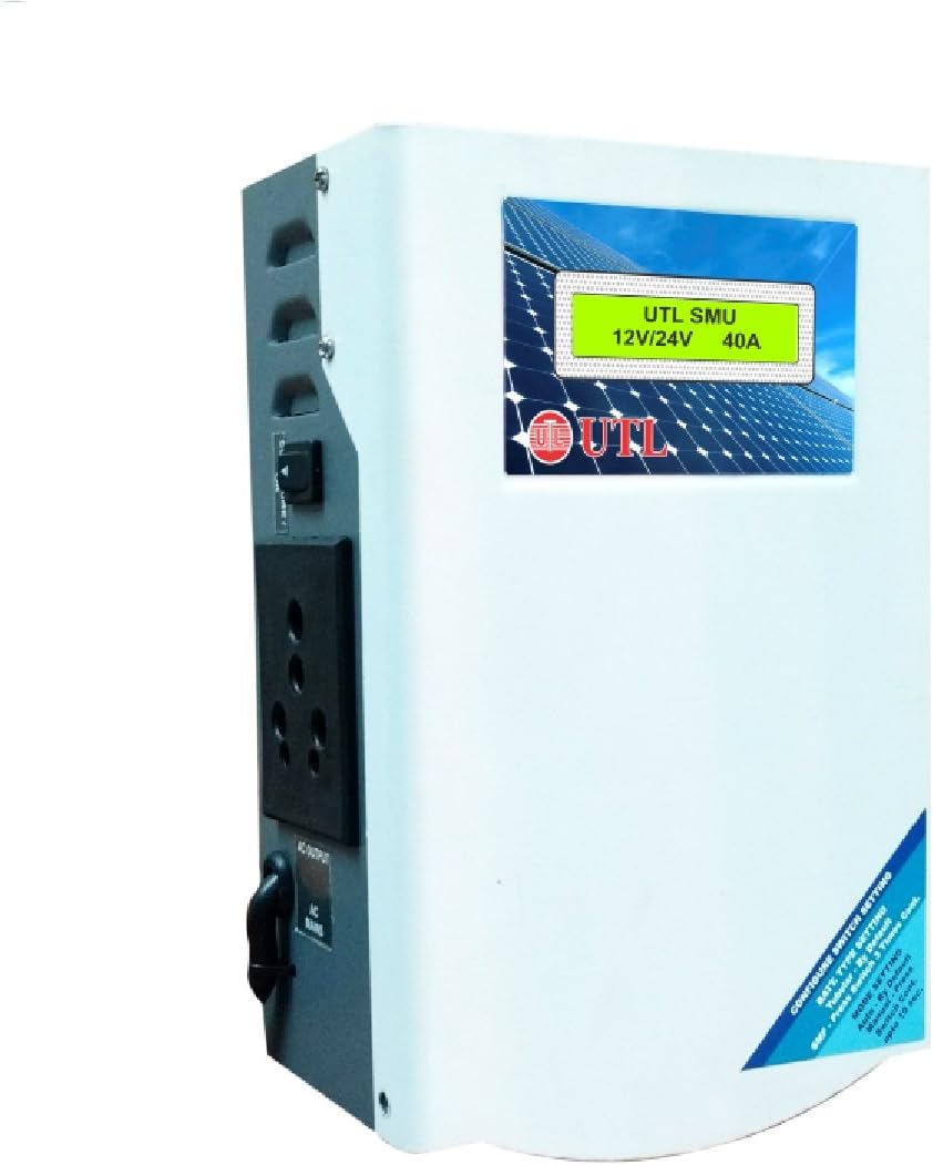 UTL Solar Charge Controller Hybrid SMU 12V Panel with 12V Inverter Battery, 24V Panel with 24 Volt Inverter Battery, Pack of 1