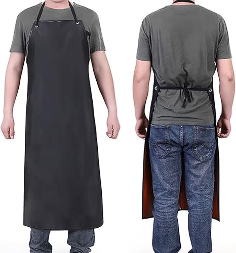 Miniatura 3 de Somotersea Delantal de goma impermeable del vinilo y las mangas del brazo cubren el delantal industrial resistente a los productos químicos ultra