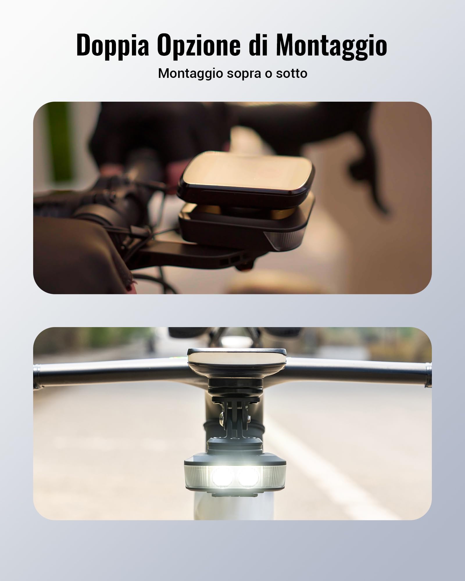 RAVEMEN FR1100 SE Faro Anteriore per Bicicletta Compatibile con Garmin/Wahoo/Bryton Ciclocomputer, 1100 Lumen Grandangolare a 270° per la Guida Notturna in Città e Come Diurna Strada 6 Modalità