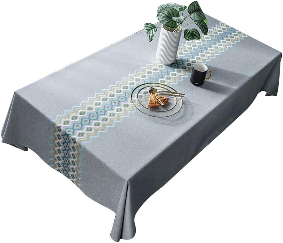BBAUER Nordic Solid Color Tablecloth Cotton Thick Rectangular Wedding Dining Table Cover Tea Table Cloth (Size : 140 * 220cm)