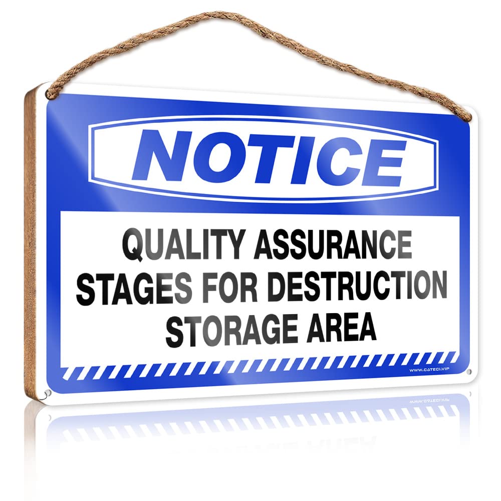 Dtha One Color Kitchen Sign Decor Notice Quality Assurance Stages For Destruction Storage Area Wooden Sign Wall Hanging Wood Sign Hanging Decor Sign(15X28cm)