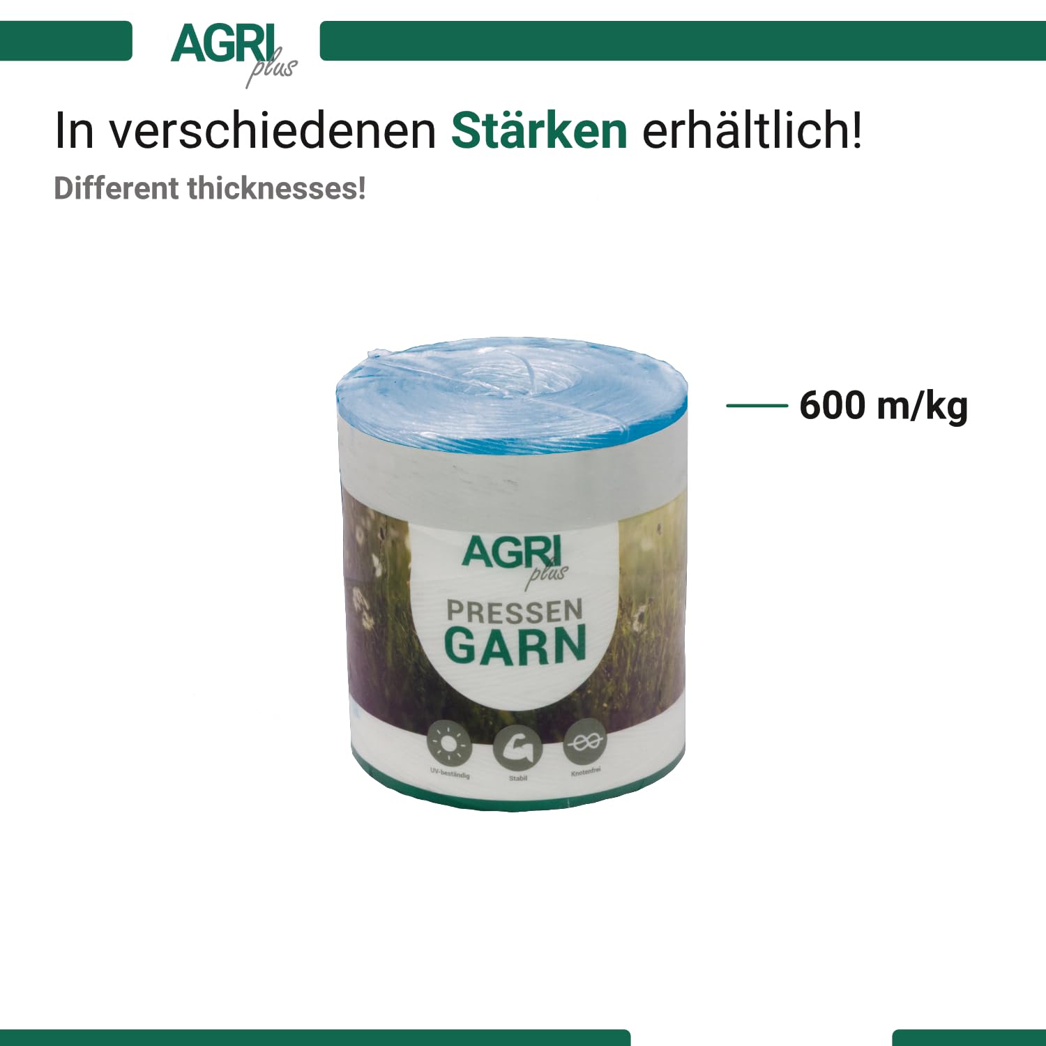 10 kg = 1 pack doble de hilo de prensado Erntegarn Bindegarn para vigas redondas 600 m/kg