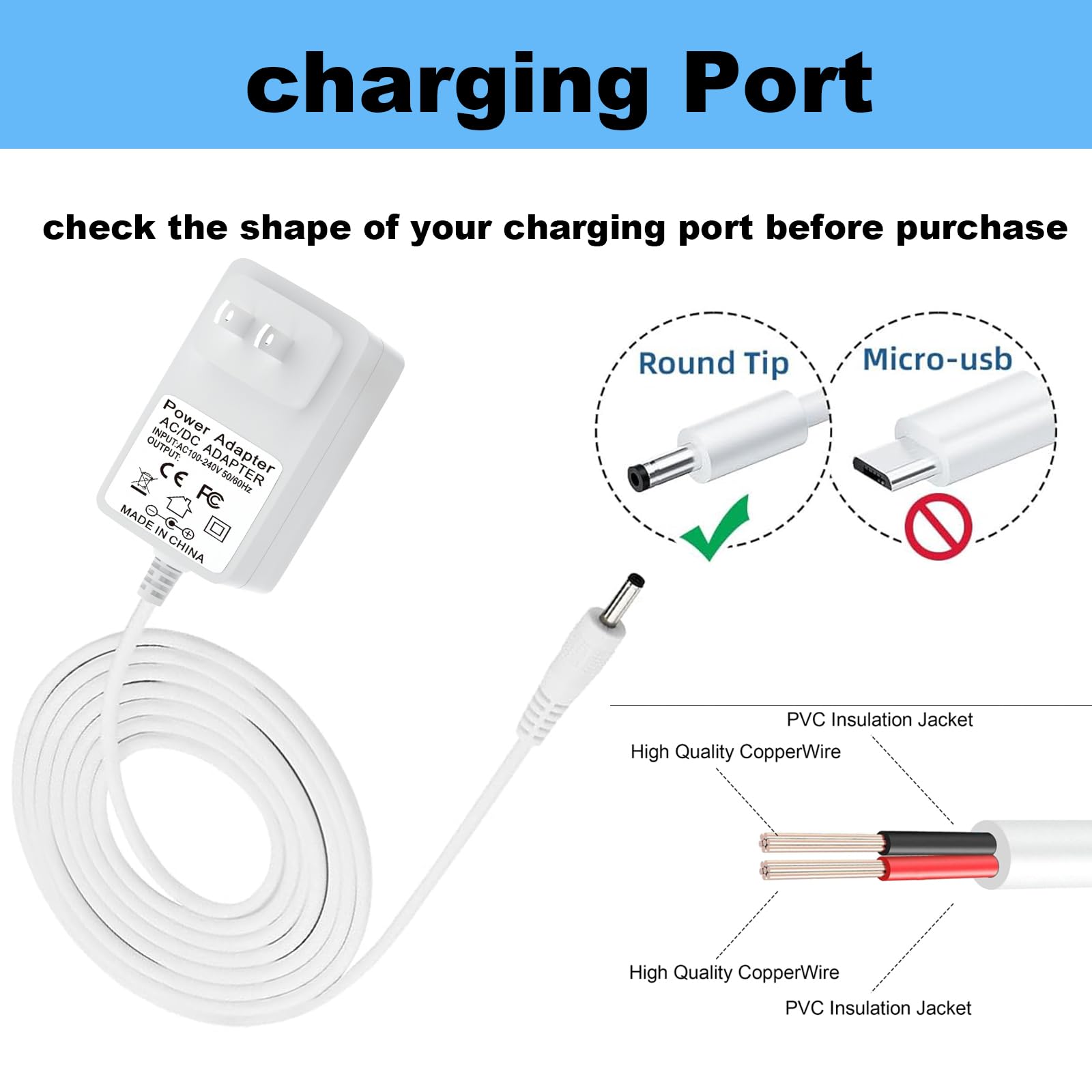 Compatible with Google Nest Mini, Nest Hub, Nest WiFi routers, and The Nest WiFi 14V Power Adapter Charger.