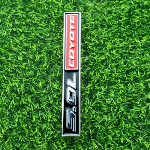 Image of 2 Pcs 5.0L Coyote Emblems 3D Badge V8 Decal Engine Trunk Sticker Nameplate Letter Fit for Mustang & 150 (Red)