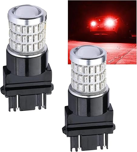 Flygun 2 bombillas LED 3157 para automóvil, 1.82 x 0.59 x 0.63 pulgadas, 3014 54SMD 360 de alto brillo con lente, luz de marcha atrás no polar,