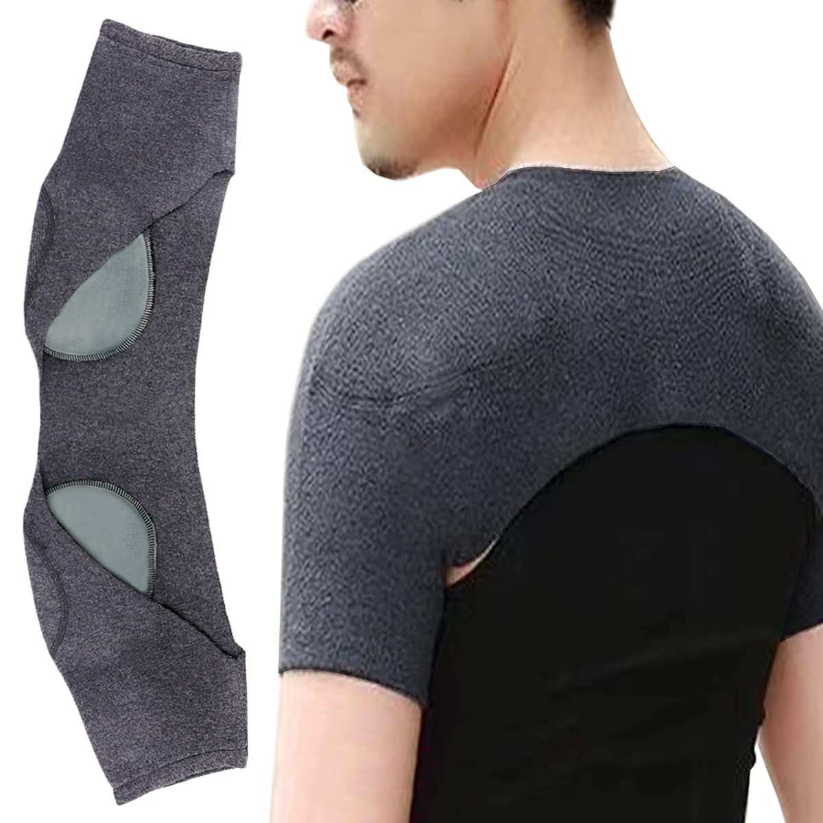 FERCAISH Double Shoulder Brace Warm Support Protector Shoulder Strap Brace Knitted Warm Shoulder Straps for Fall and Winter