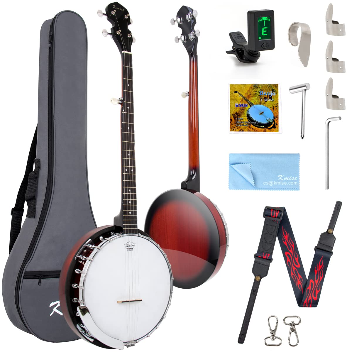 Buy Kmise 5String Banjo,Resonator Instruments with 24 Brackets for