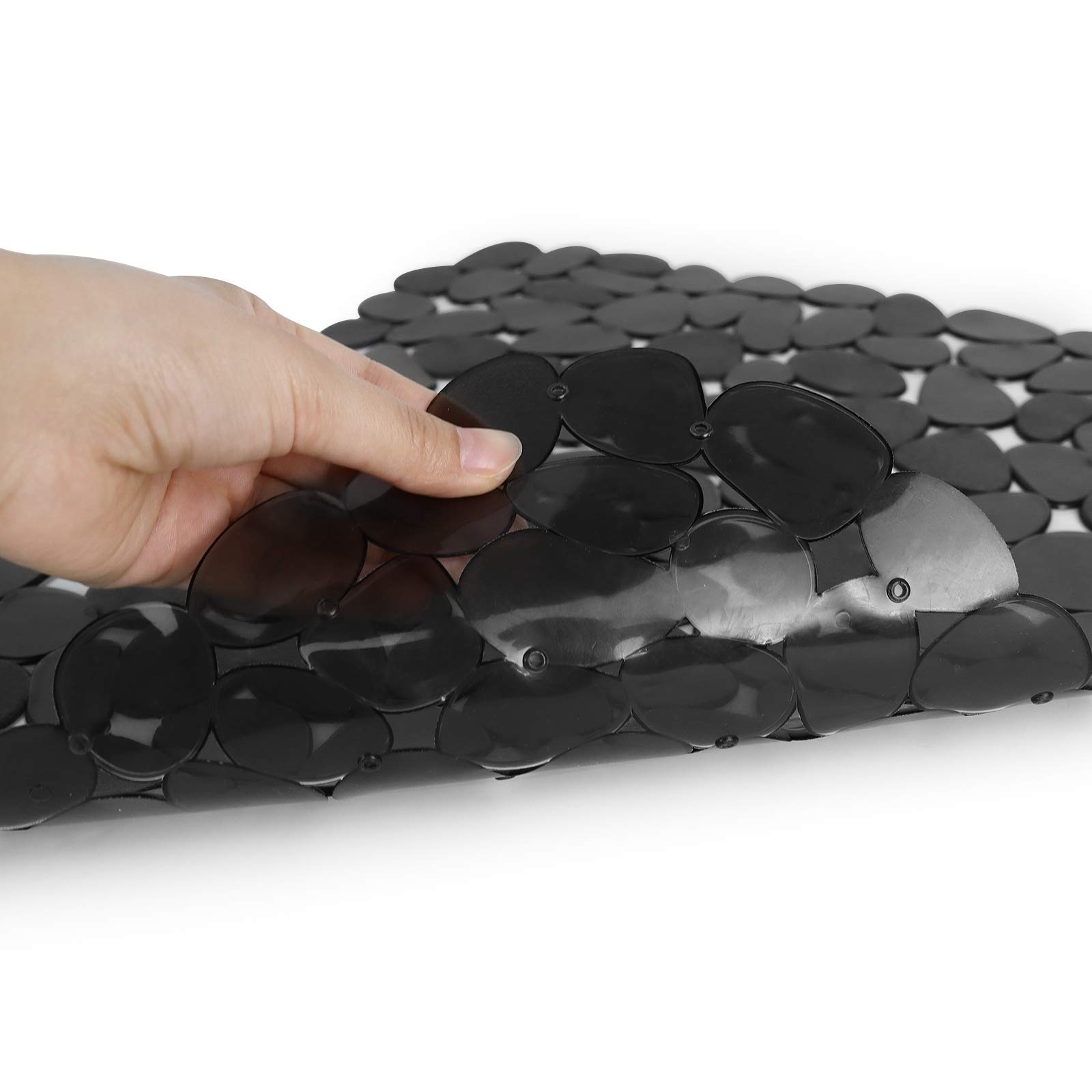 Alfombrillas para fregadero de cocina, 2 alfombrillas protectoras ajustables de PVC negro para fregadero de acero inoxidable o fregadero de porcelana, tapete de secado de platos para baño,