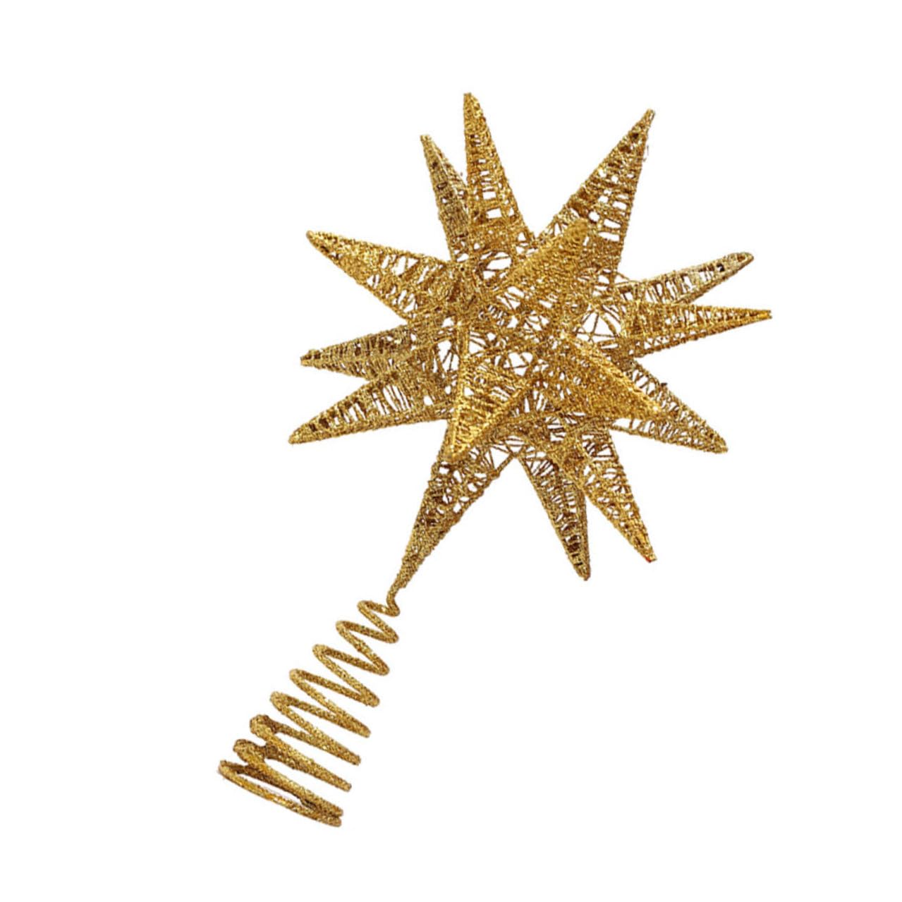 Mehrwinkeliger Stern Weihnachtsbaumspitze Deko Goldfarbig Langlebige Fensterschmuck Baumspitze Dekorative Weihnachtsbaum Anhänger für Festbedarf und Partyschmuck