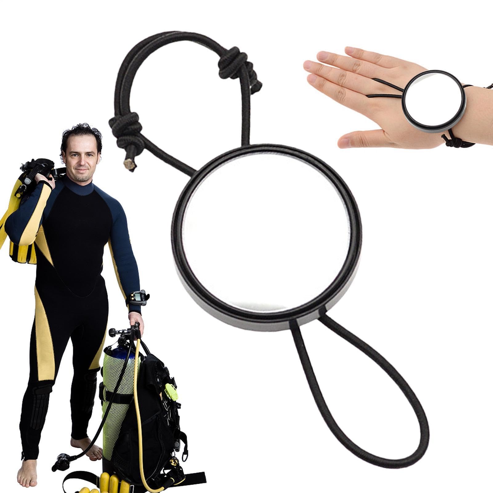 Genérico Mirror for Diving, Waterproof Anti-fog and Safety, Wrist Mirror Diving Safety Equipment, for Snorkel Swimming Outdoor Caves Sea Survival Men Women Adults