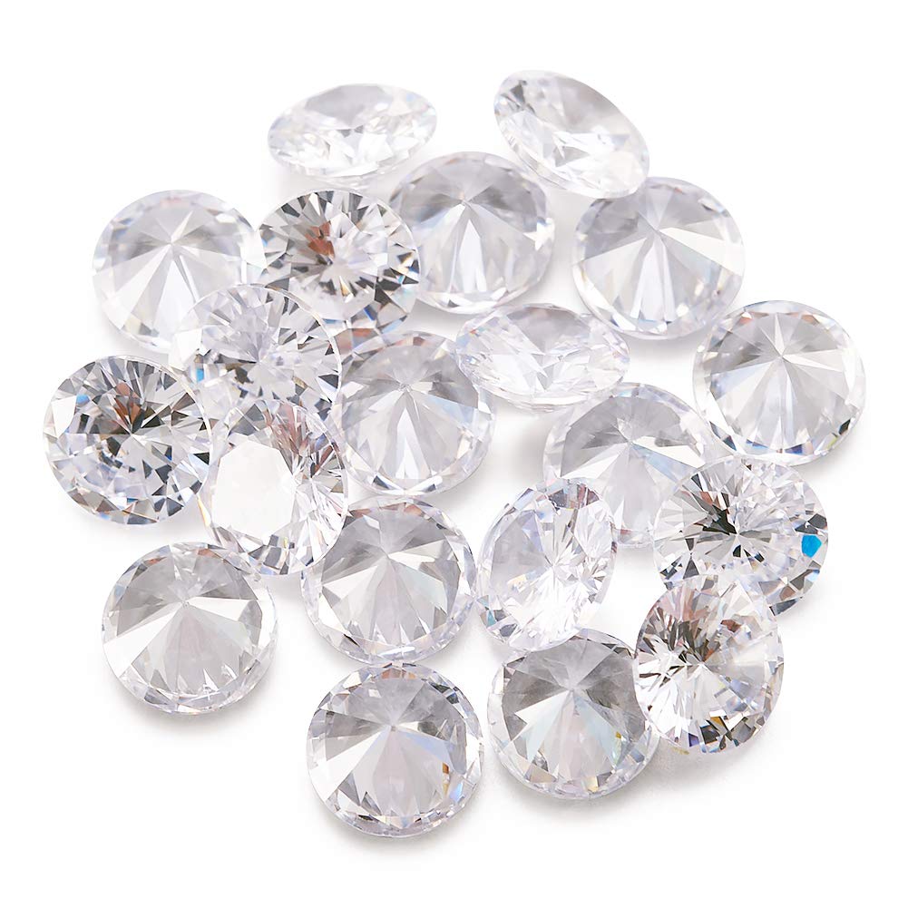 Cheriswelry 50pcs 3mm Crystal Clear Diamond Cubic Zirconia Cabochons Faceted Loose CZ Stones Rhinestone for Jewellery Crafts Making