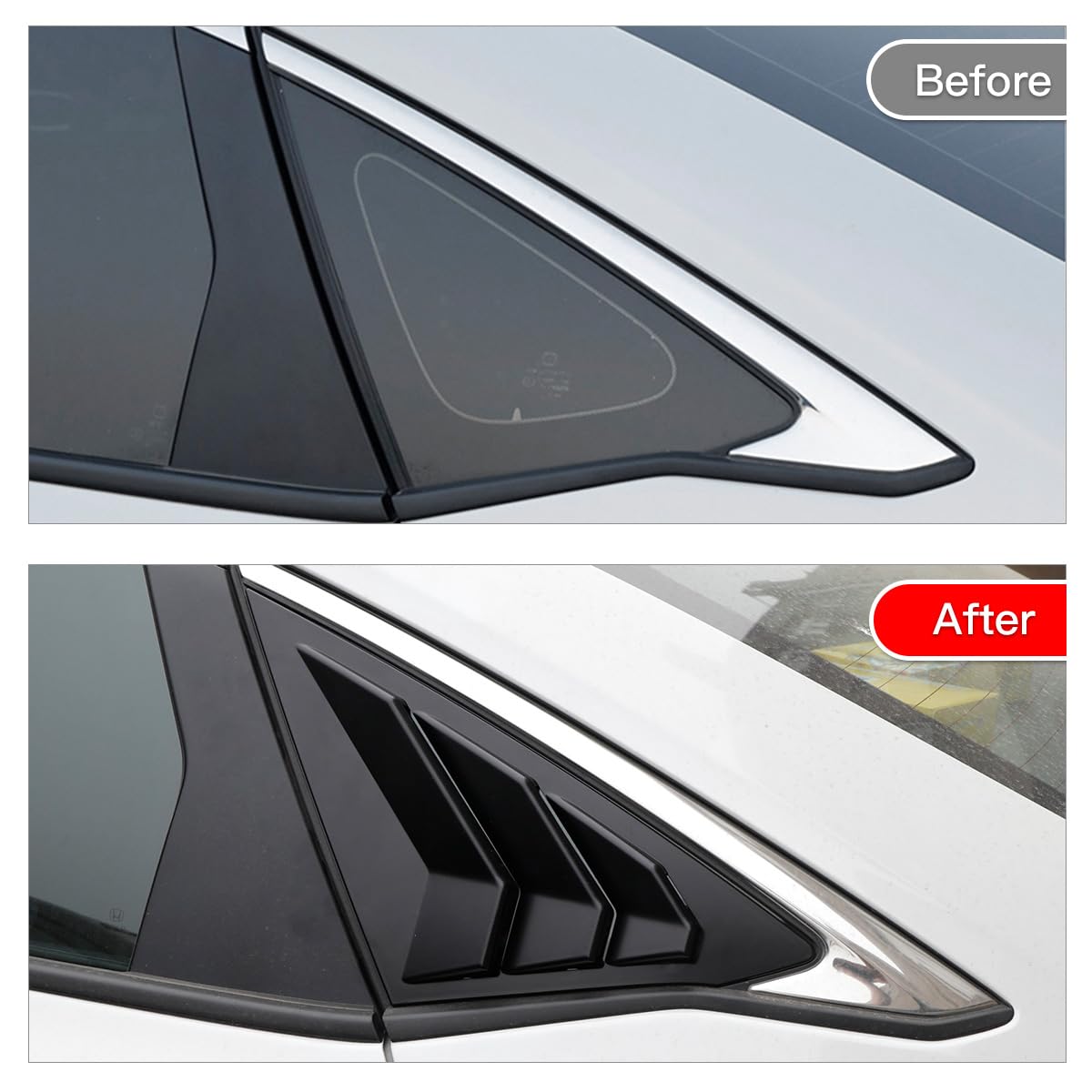 YINGTUU for Honda 11th Gen Civic Sedan 2022 2023 2024 2025 Accessories Car Exterior Rear Side Window Louvers Air Vent Scoop Shades Cover Blinds
