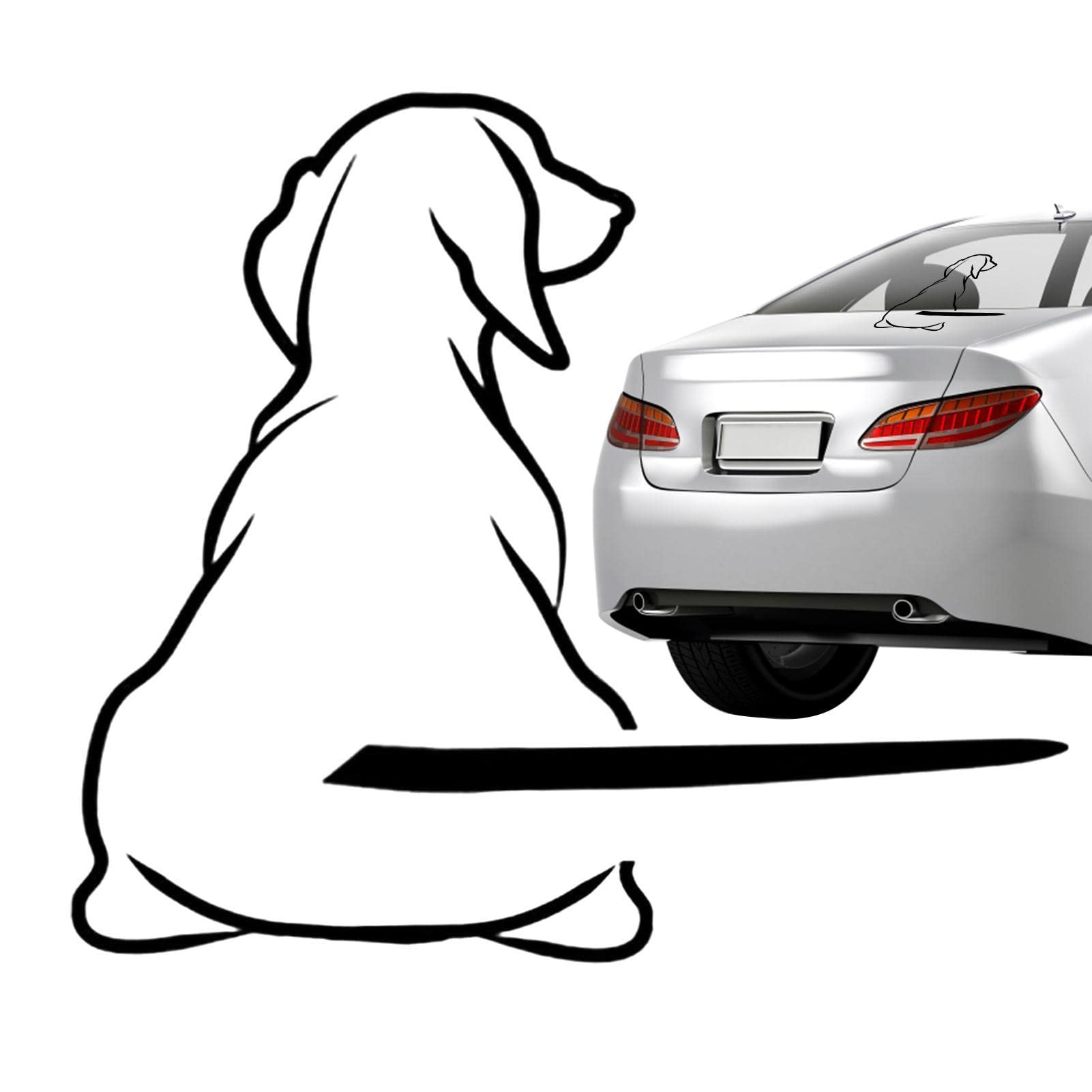 1 cane bianco con coda di trasferimento tergicristallo, decalcomania tergicristallo posteriore, adesivo tergicristallo auto, spazzole di ricambio, tergicristalli e parti