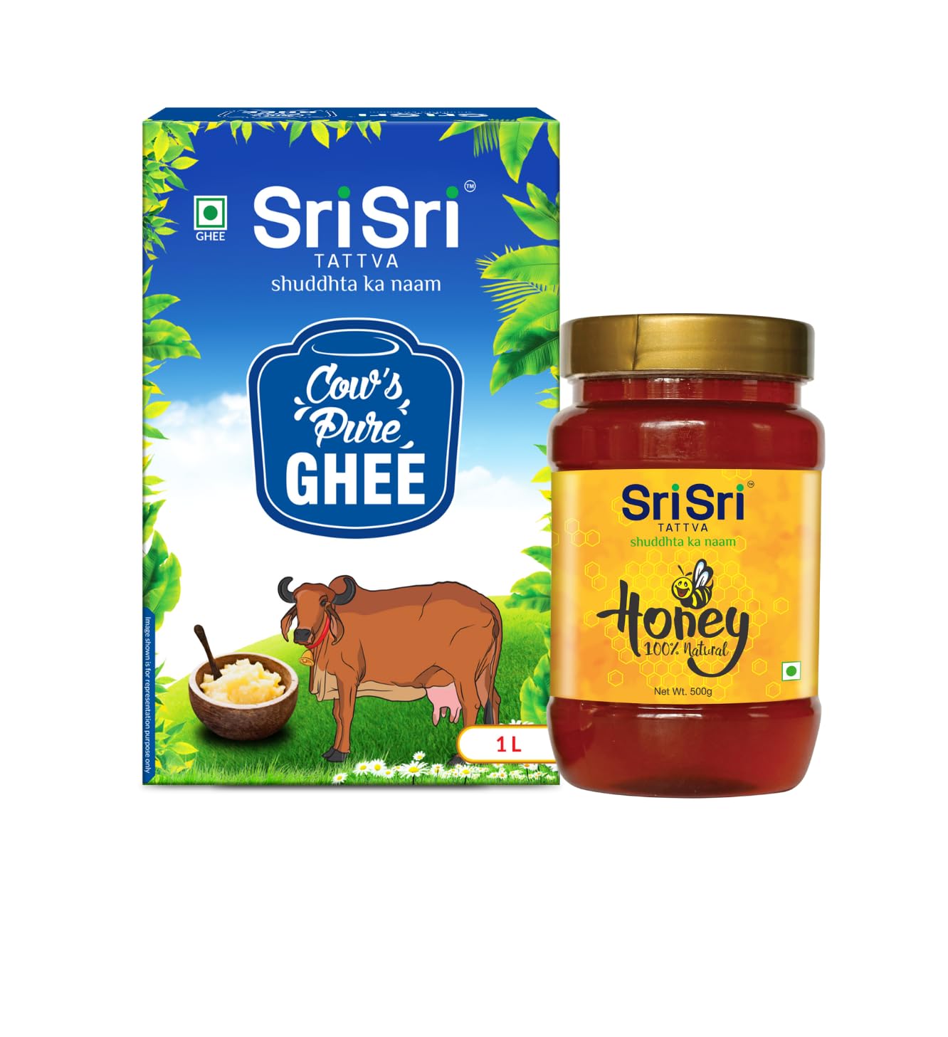 Sri Sri Tattva Cow Ghee - 1 L & Natural Honey - 500 g Combo | For Better Digestion and Immunity (B0DCP4DZGF) Amazon Price History, Amazon Price Tracker
