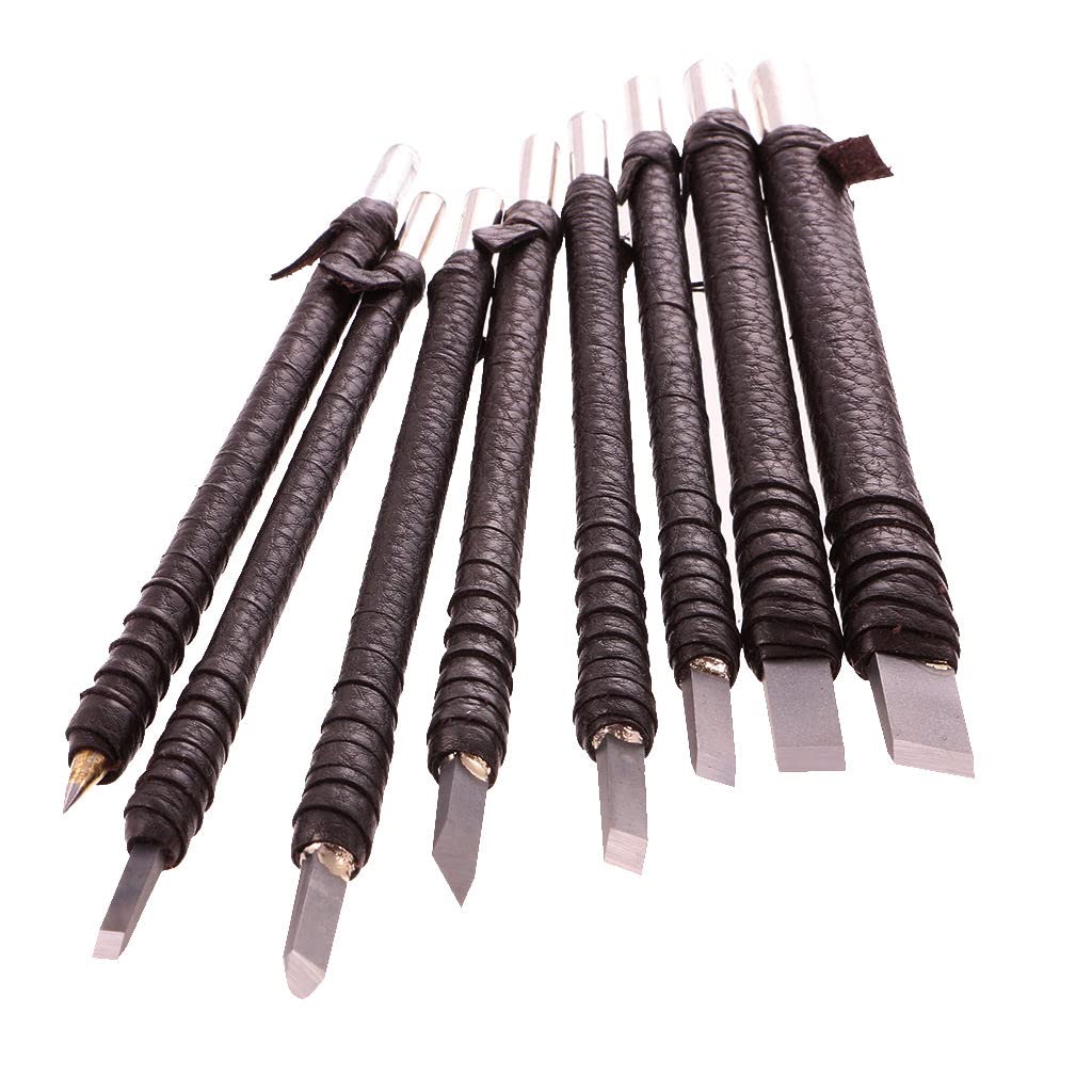 Conjunto De 8 Cincel De Madera Piedra Talla Sello Grabado Afición Herramienta De Artesanía Accesorios