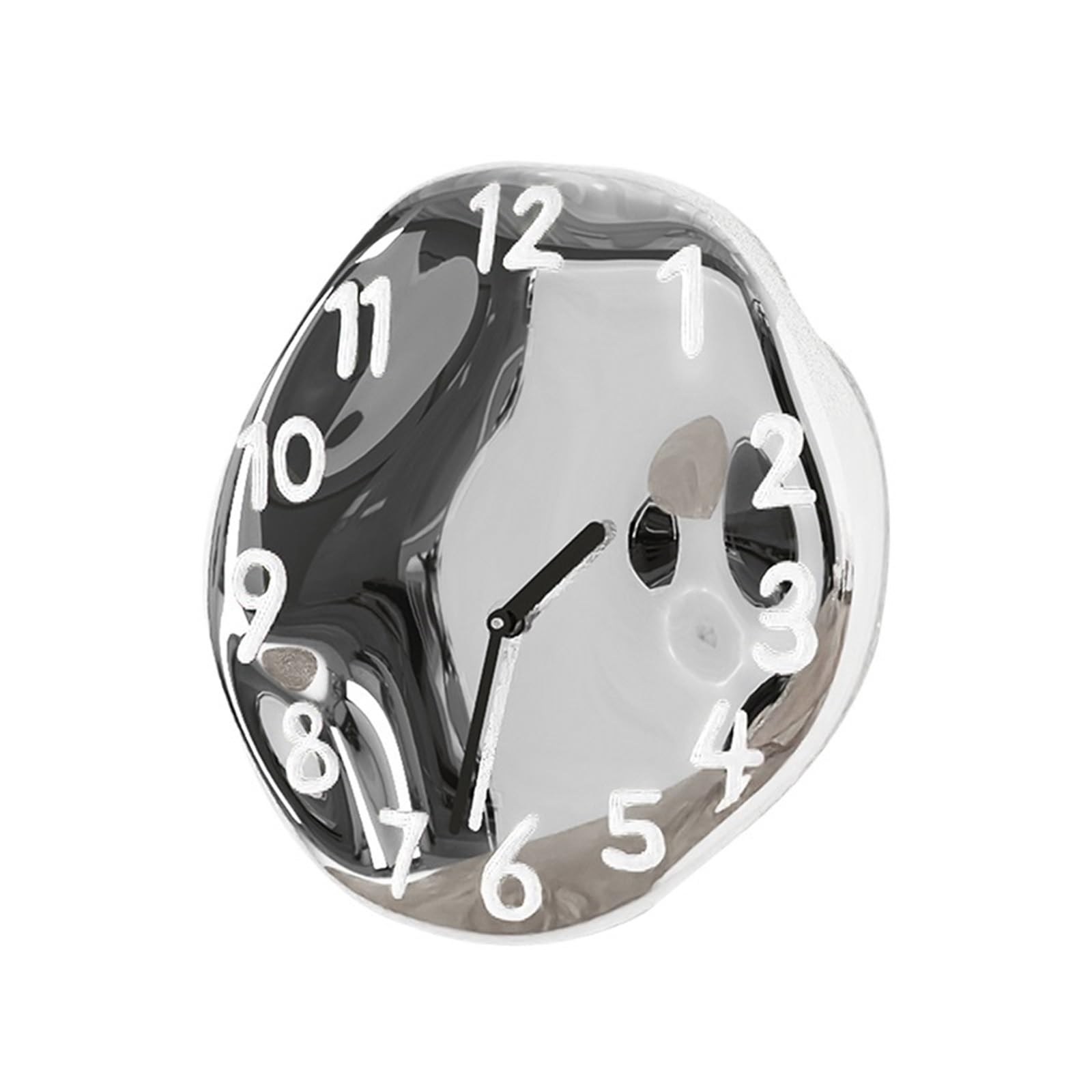 DFHS46JK Wall Decor Irregular and unique shaped wall clock with silent function battery powered for living room decor(White)