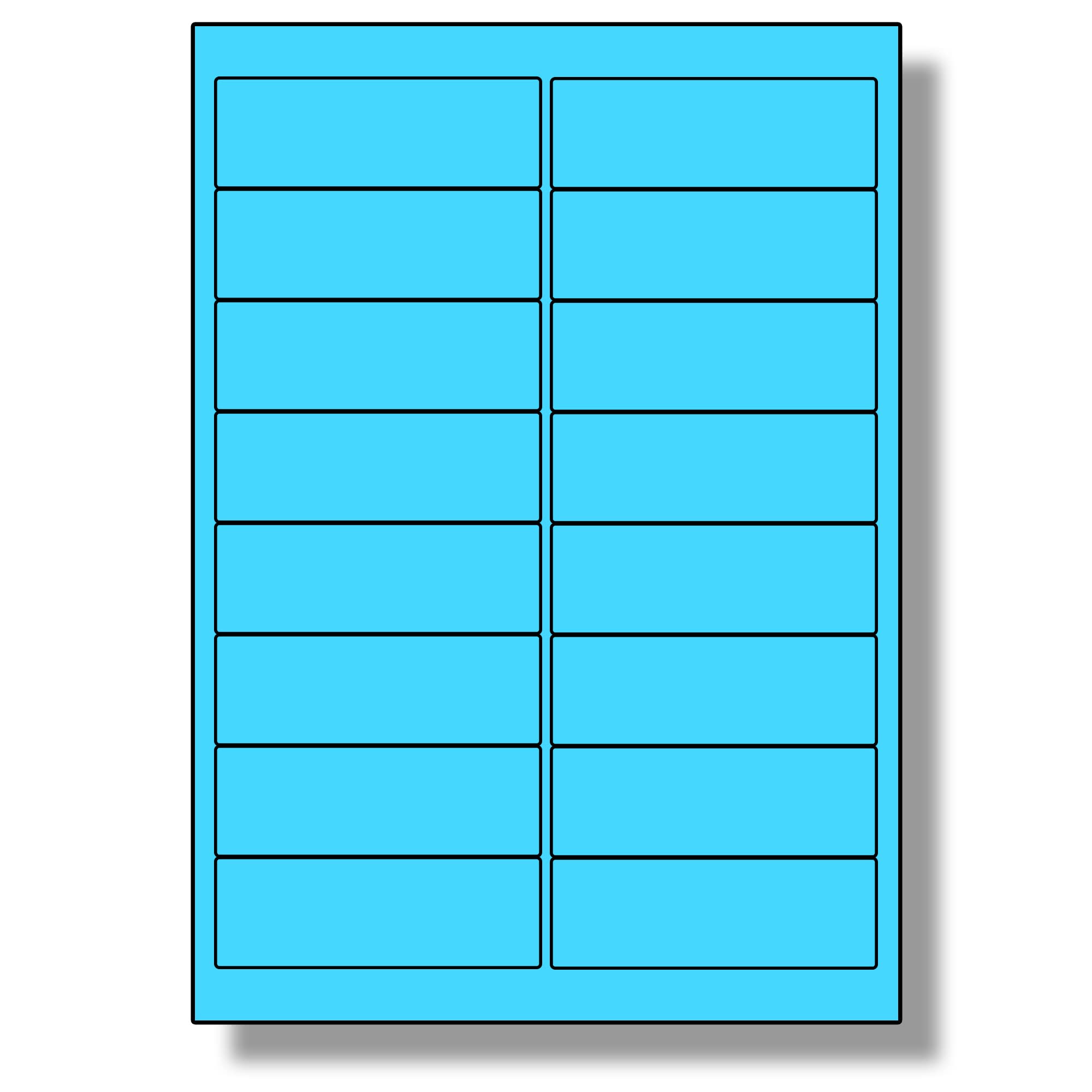 Label Planet® 16 Per Sheet, 500 Sheets (8000 Blue Labels). Coloured Paper Labels with Rounded Corners 99.1 x 33.9mm, LP16/99 C. — image 1