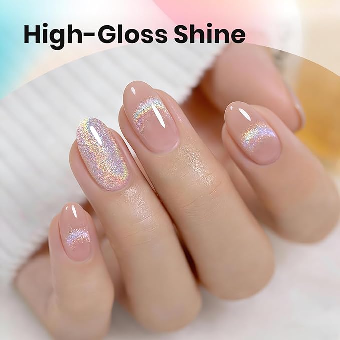 Esmalte de uñas gel efecto ojo de gato 15ML plateado miniatura 3