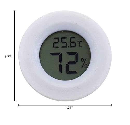 Miniatura 3 de 1pc Mini higrómetro termómetro digital medidor interior, monitor LCD temperatura al aire libre humedad medidor para invernadero (blanco)